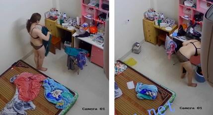 】家庭两位风韵犹存少妇居家更衣身材展示