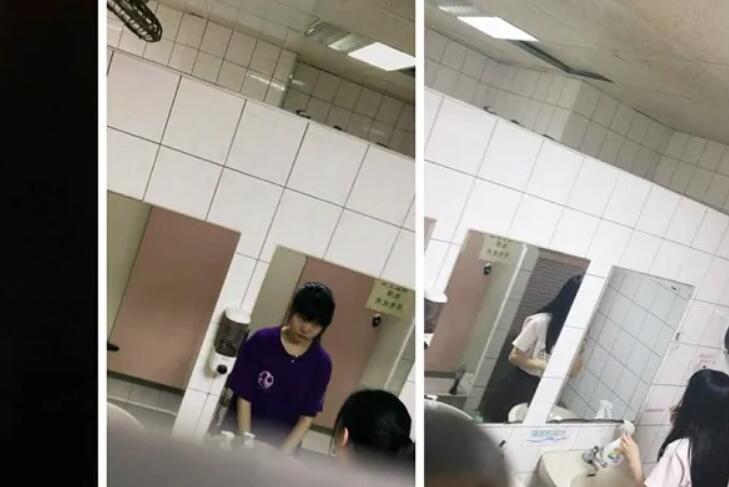 躲在学校c所等待下课铃声响起❤️女学生一群一群的来